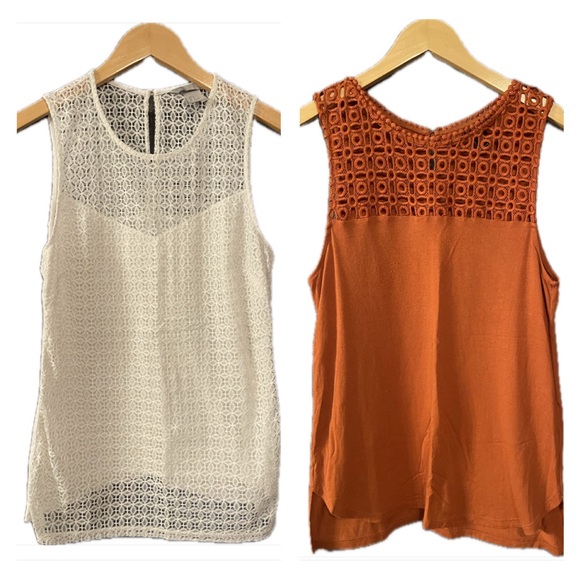 H&M Cream Lace and Orange Sleeveless Tops - Picture 2 of 6